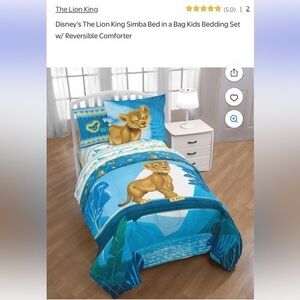 Disney The Lion King Simba Bedding Reversible Comforter Blue Orange Twin